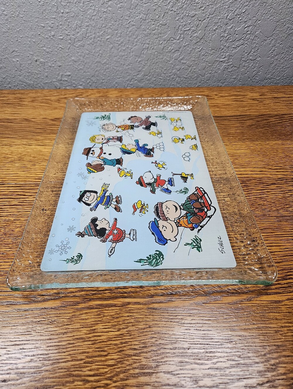 Peanuts Snowball Fight Glass Serving Tray - Picture 8 of 11